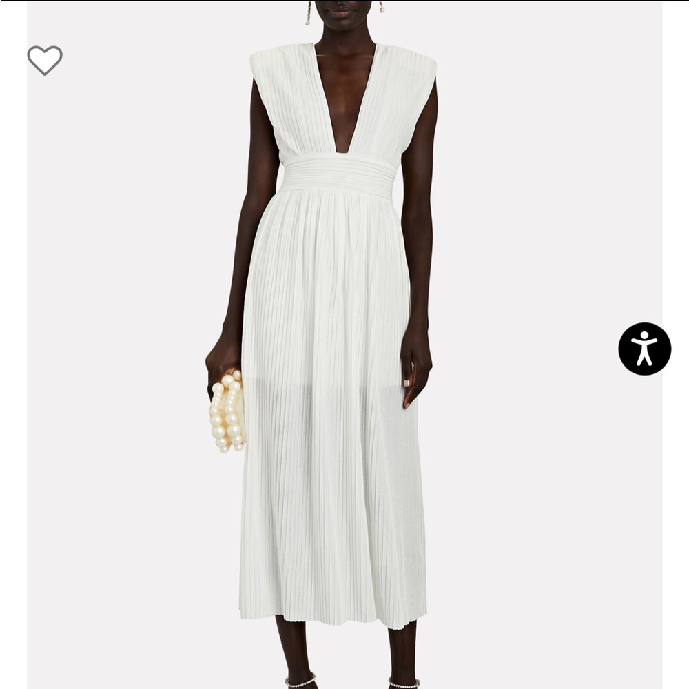 SABINA MUSAYEV Palomit Pleated Midi Dress (L)